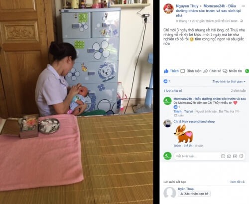 Chị Nguyen Thuy sử dụng dịch vụ Massage & Tắm Bé tại nhà