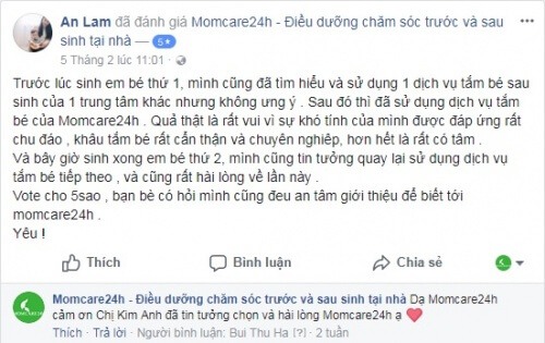 Chị An Lam sử dụng dịch vụ tắm bé sau sinh tại nhà