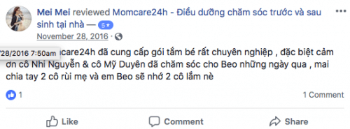 Cảm nhận Của  Mei Mei sau khi sử dụng dịch vụ Chăm sóc Bé sau sinh 