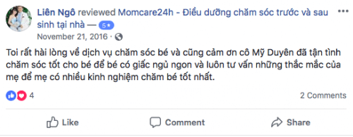 Cảm nhận của Chị Liên sau khi sử dụng dịch vụ Chăm sóc Bé sau sinh 