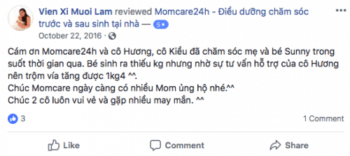 Cảm nhận của Chị Dung sau khi sử dụng dịch vụ Chăm sóc Mẹ và Bé