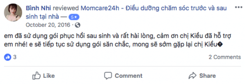 Cảm nhận của Bình Nhi sau khi sử dụng dịch vụ Chăm sóc Bé sau sinh