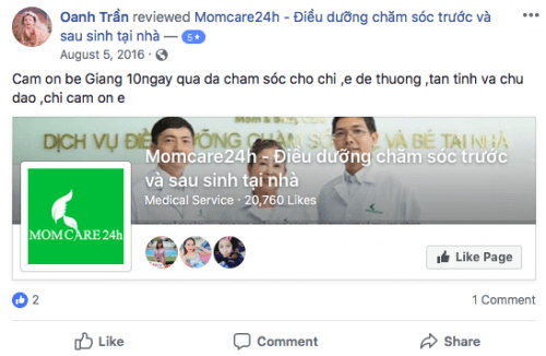 Cảm nhận của Oanh Trần sau khi sử dụng dịch vụ Tắm Bé