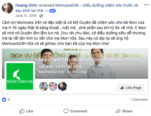 Cảm nhận của Hoang Dinh sau khi sử dụng dịch vụ Tắm Bé và Massage Bé 