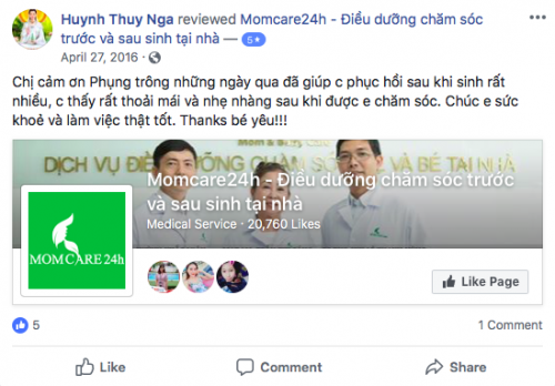 Cảm nhận của Huỳnh Thúy Nga Dịch vụ Chăm sóc Sau sinh 