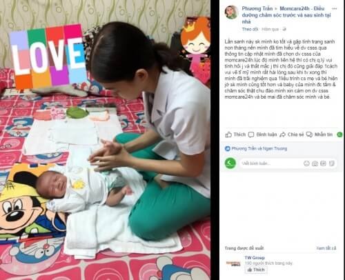 Chị Phương Trần sử dụng dịch vụ chăm sóc mẹ và bé sau sinh
