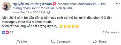 Cảm nhận của Phương Khanh sau khi sử dụng dịch vụ Tắm Bé và Massage Bé