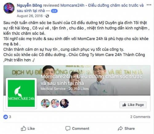Cảm nhận của Nguyễn Bông sau kjhi sử dụng dịch vụ Tắm Bé 