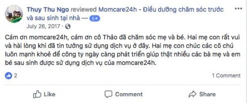 Cảm nhận của Chị Ngô Thu Thủy sau khi sử dụng dịch vụ Chăm sóc Mẹ và Bé