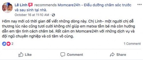 Cảm nhận của Chị Lê Linh sau khi sử dụng dịch vụ Massage và Tắm cho Bé