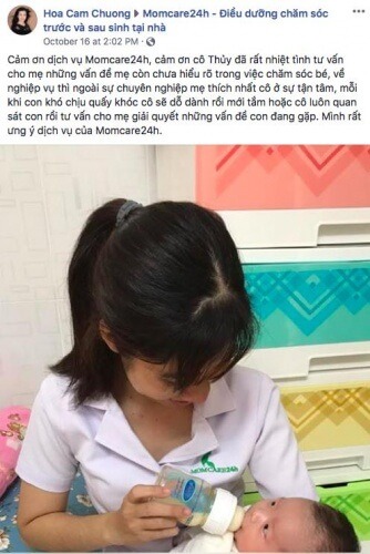 Cảm nhận của chị Nguyễn Thị Thanh Tâm sau khi sử dụng dịch vụ Chăm Sóc Bé 
